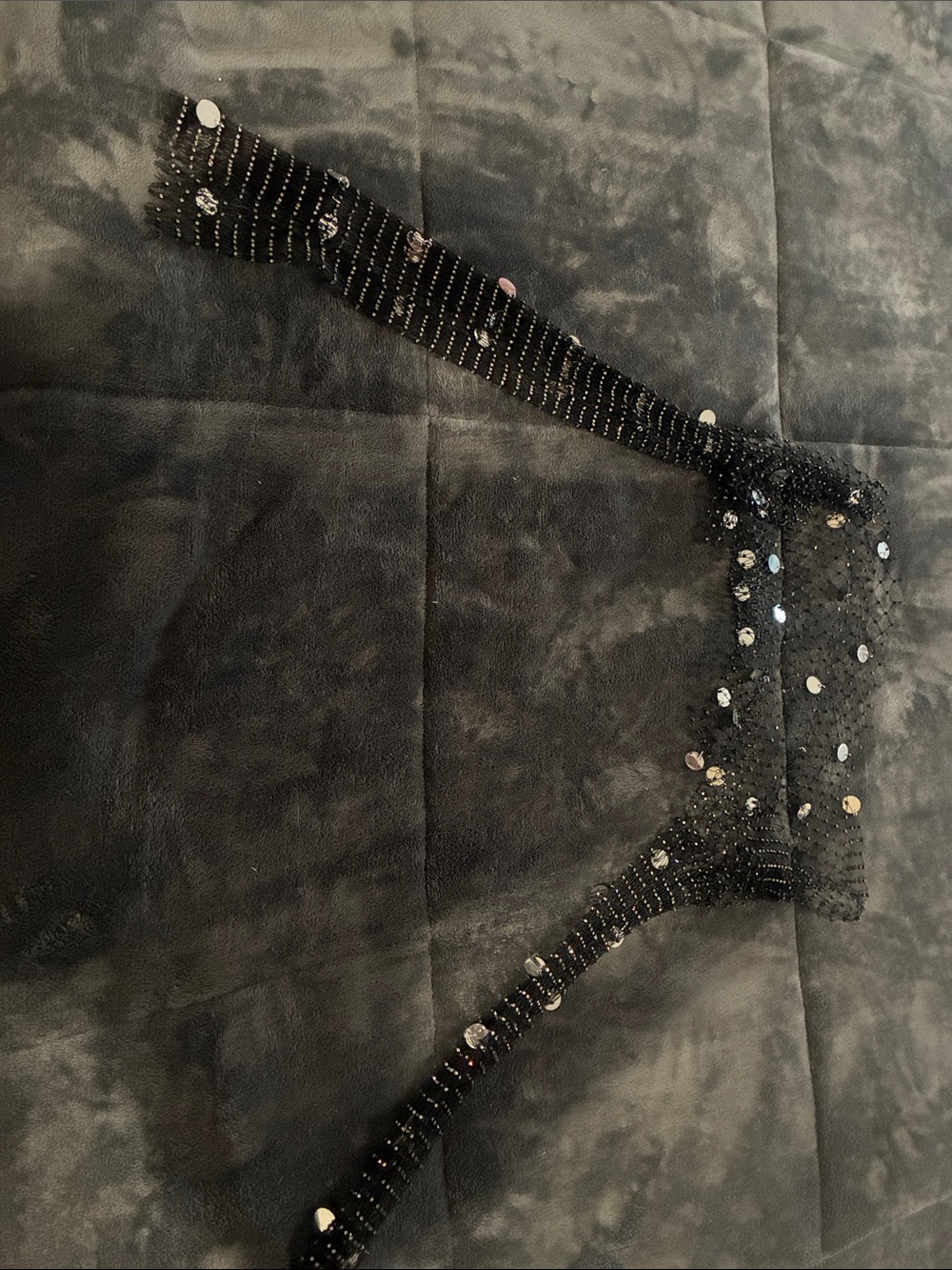 SHEIN Black Sequin Knit Cardigan Accent